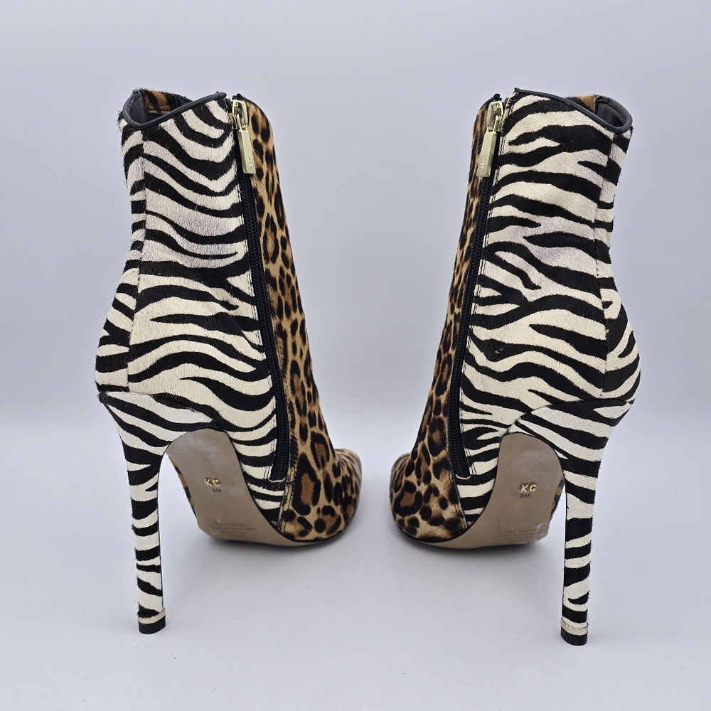 NWOT Kenneth Cole NY Riley 110 Western Ponty-Toe Heeled Animal Print Booties, 8M - Picture 4 of 16